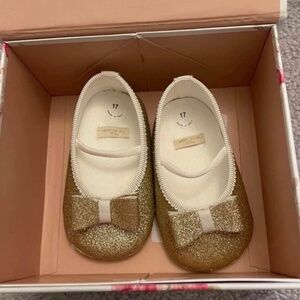 Monnalisa Gold Baby Shoes